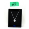 Image 2 : White Topaz & Diamond Sterling Silver Pendant 