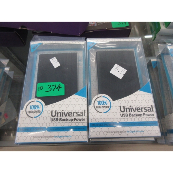 10 New Universal USB Backup Power Banks - Black