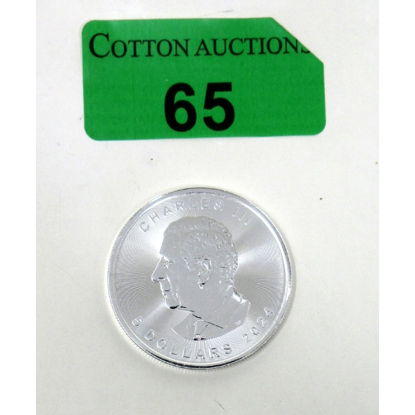 1 Oz .9999 Silver 2024 Canada Maple Leaf Coin 
