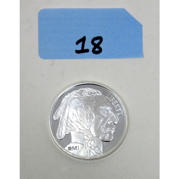 1 Oz .999 Silver Indigenous/Buffalo Round 