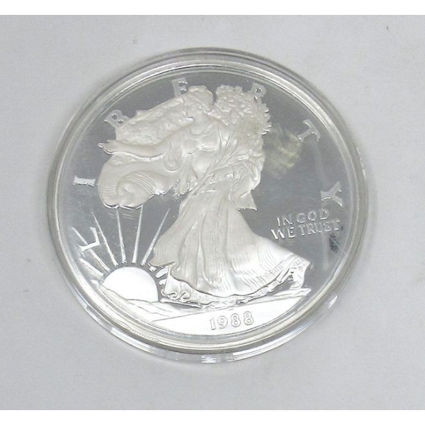 8 Troy Ounce .999 Silver 1990 Walking Liberty Round 