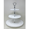 Image 2 : Vintage Milk Glass Desert Stand & Vase