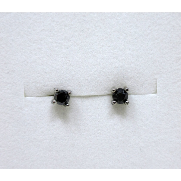 New 1/4 CT Black Diamond Sterling Silver Earrings