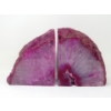 Image 1 : Large Pink Polished Brazilian Crystal Agate Bookend Set