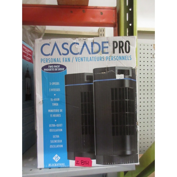 2 Twin Packs of Cascade Pro Personal Tower Fans