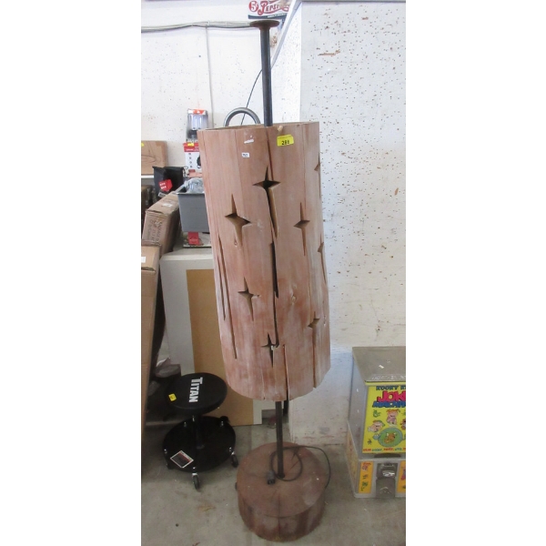 75" Hand Crafted Floor Lamp - Wood Base & Shade
