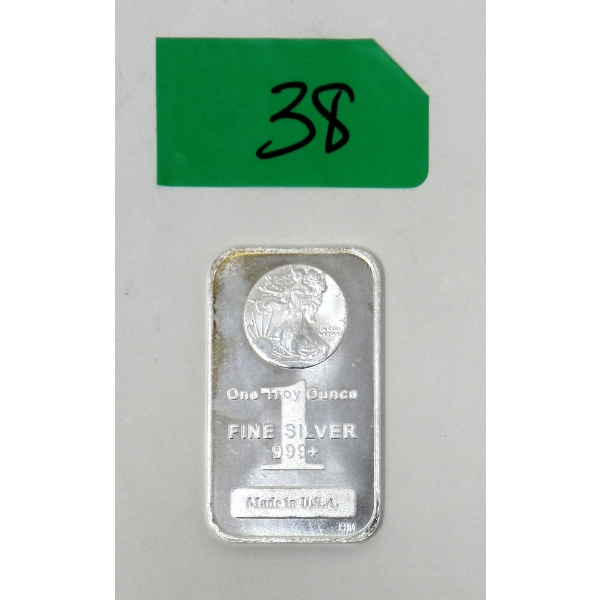 1 Oz .999+ Silver Walking Liberty Bar 