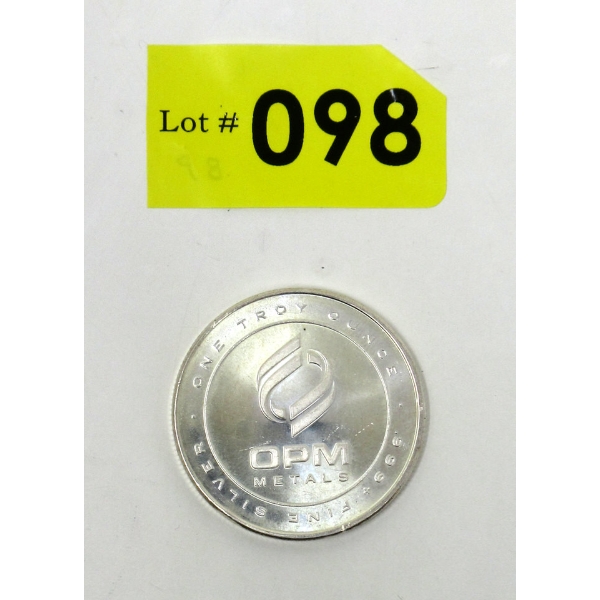 1 Oz .999+ Silver OPM Metals Round
