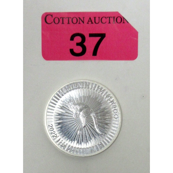1 Oz .9999 Silver 2022 Australian Kangaroo Coin 
