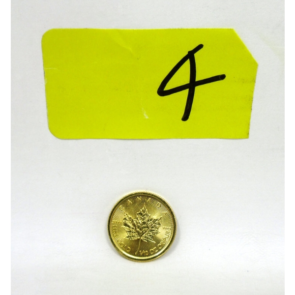 1/10 Oz .9999 Fine Gold 2015 Maple Leaf Coin 