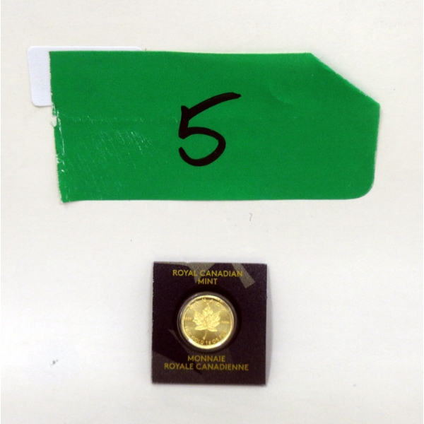 1 Gram .9999 Fine Gold 2015 Maple Leaf Coin 