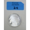 Image 1 : 1 Oz .999 Silver Buffalo/Indigenous Art Round 