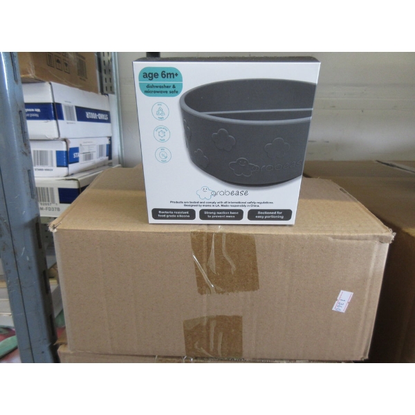 Case of 16 New Grabease Silicone Suction Baby Bowls 