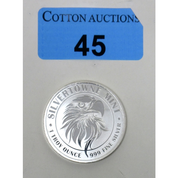 1 Oz .999 Silver SilverTowne Mint Eagle Round 