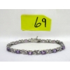 Image 1 : 6.02 CTW Amethyst & Diamond Tennis Bracelet 