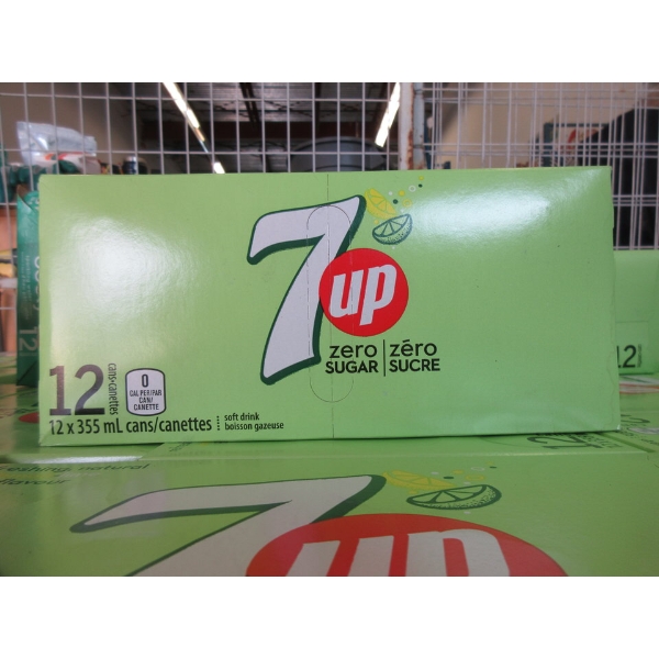 6 Cases of 7-Up Zero Sugar Canned Soda