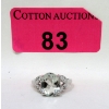 Image 1 : Green Amethyst & Diamond Sterling Silver Ring 