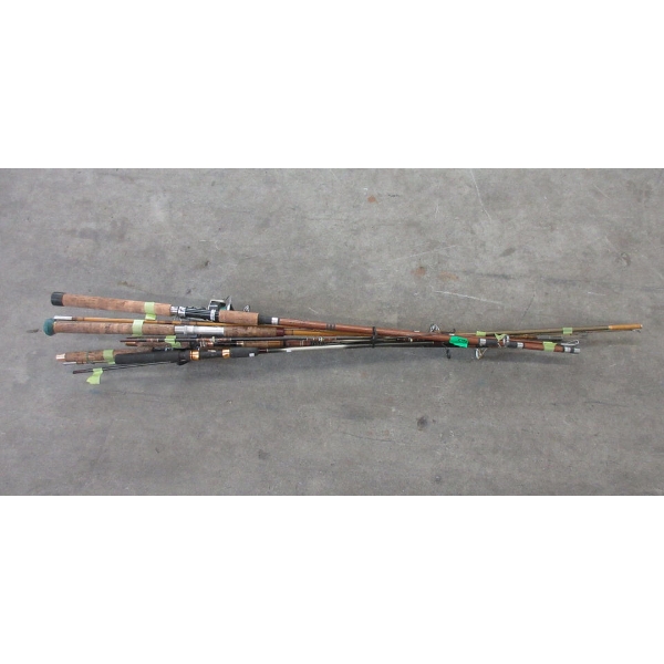 Bundle of Fishing Poles & 1 Reel - Some Vintage