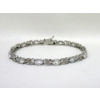 Image 1 : 6.84 CTW White Topaz & Diamond Tennis Bracelet