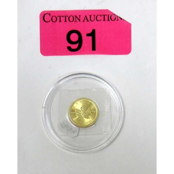 1/10 Oz/ 3.10 Gram .9999 Fine Gold 2020 Canada Maple Leaf Coin