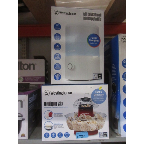 Westinghouse Humidifier & 4 Bowl Popcorn Maker