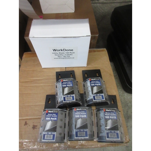 Box of 5 New Packs of 100 Utility Blades