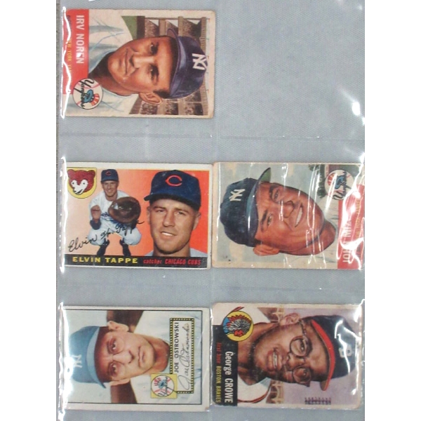 Five 1950s Topps & Bowman Baseball Trading Cards