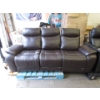 Image 1 : Brown Faux Leather Power Reclining Sofa