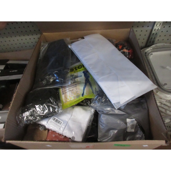 Box of Assorted New Clothing & Soft Goods