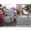 Image 1 : Grey Fabric Manual Rocking Recliner & Ottoman