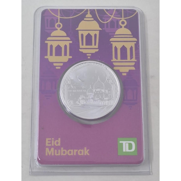 1/2 Oz .999 Silver TD Eid Mubarak Round 