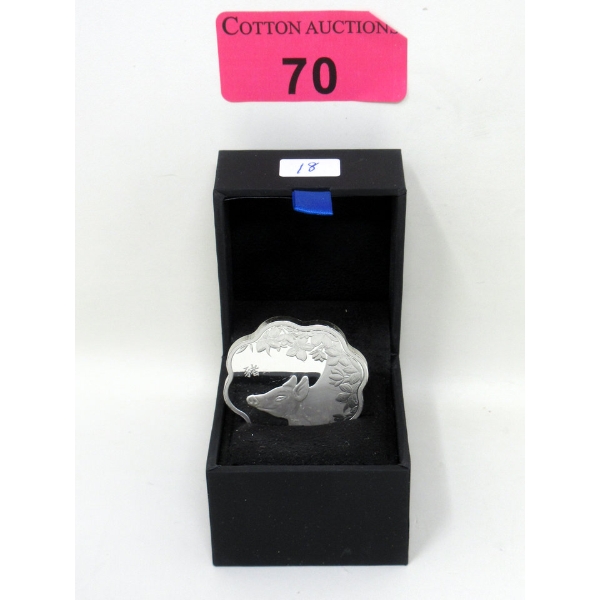 26.7 Gram .9999 Silver 2019 Canada Lunar Lotus Year of the Pig Coin 