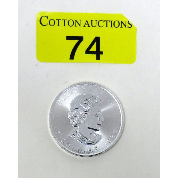 1 Oz .9999 Silver 2020 Maple Leaf Coin 