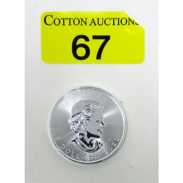 1 Oz .9999 Silver 2020 Maple Leaf Coin 