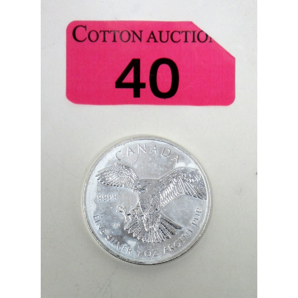1 Oz .9999 Silver 2014 Peregrine Falcon Coin 