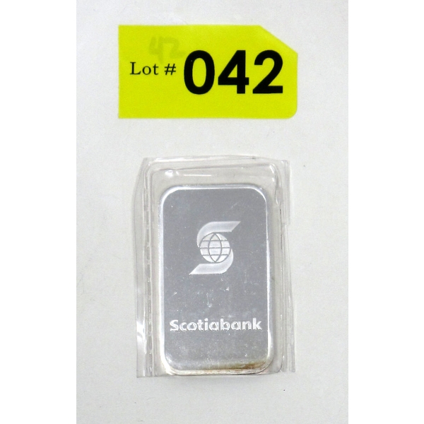 1 Oz .999 Silver Scotiabank Investor Bar  