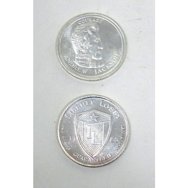 2 x 1/2 Oz .999 Silver 1975 Andrew Jackson Rounds 