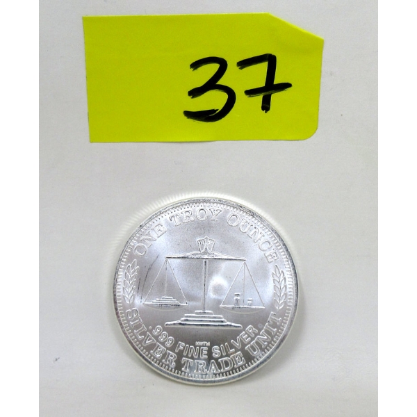 1 Oz .999 Silver Eagle USA Siler Trade Unit Round 