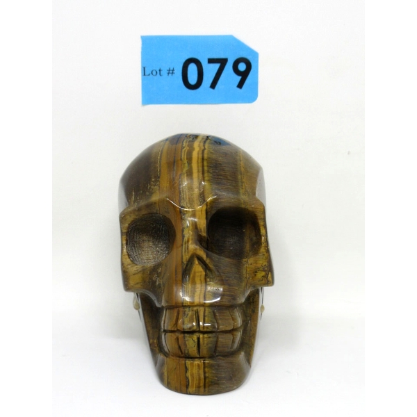 2335 Carat 3D Artist Hand Carved Tigers Eye Gemstone Skull   