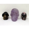 Image 1 : 3 Hand-Carved 3D Gemstone Skulls 