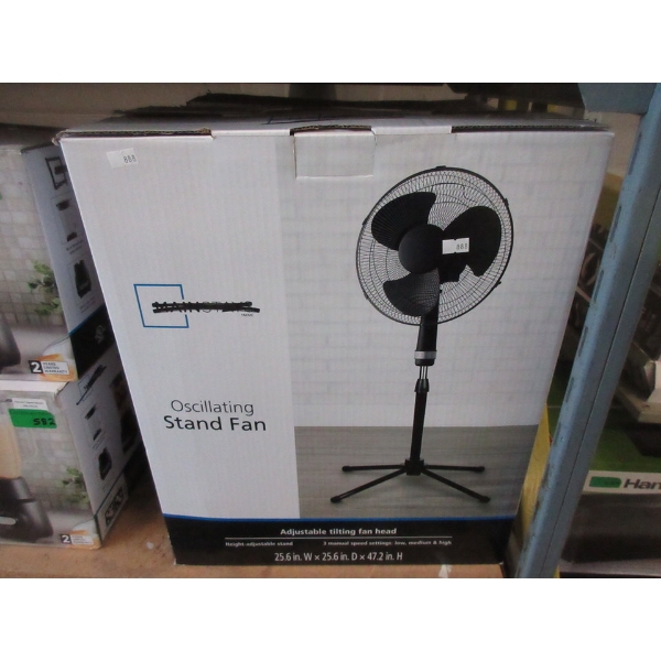 Mainstays Oscillating Stand Fan - Black 