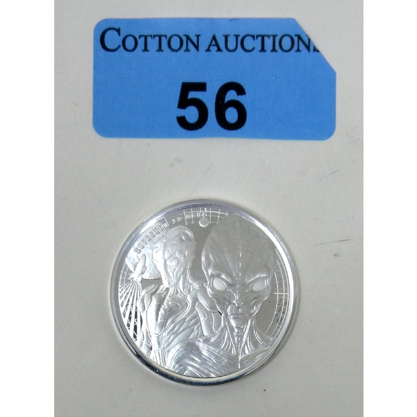 1 Oz .999 Silver 2023 Invasion Is Here Alien Coin 