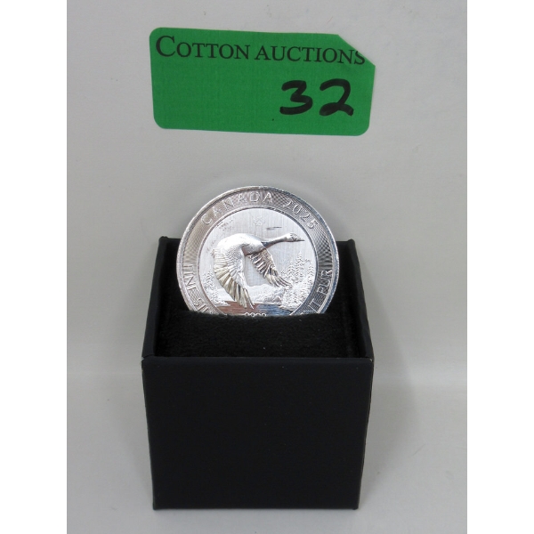 2 Oz .9999 Silver Canada Goose Coin 