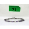 Image 1 : 6+ CTW Amethyst & Diamond Tennis Bracelet 