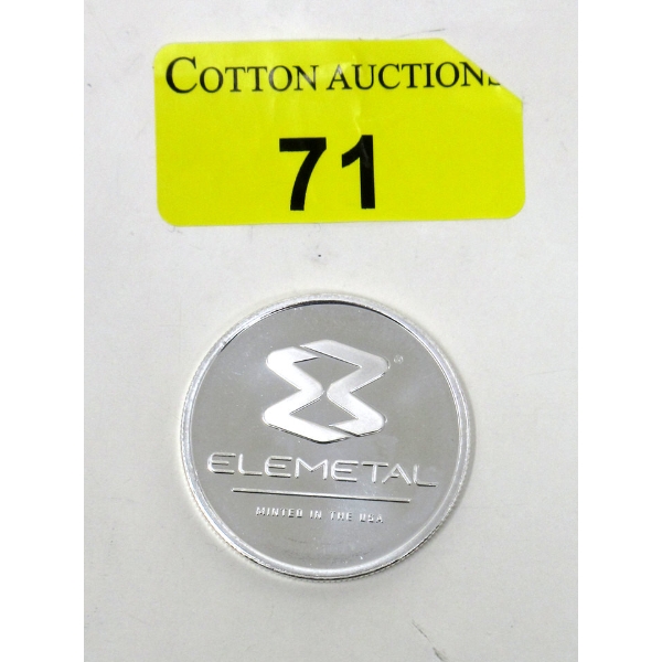 1 Oz .999 Silver Elemetal Round 