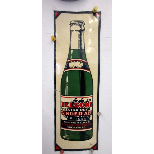 1940s Nelson's Extra Dry Ginger Ale Door Push