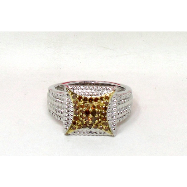 New 1/2 CTW Red Diamond Sterling Silver Ring