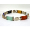 Image 3 : Two .925 Sterling Silver Multi-Gemstone Bracelets