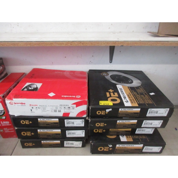 7 New Assorted Pro-Series OE+ & 1 brembo Brake Rotors