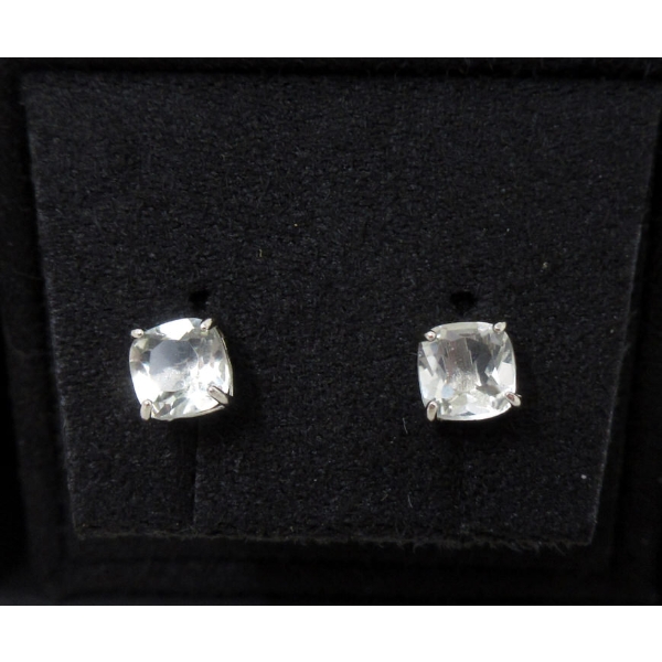 New Sterling Silver Green Amethyst Earrings